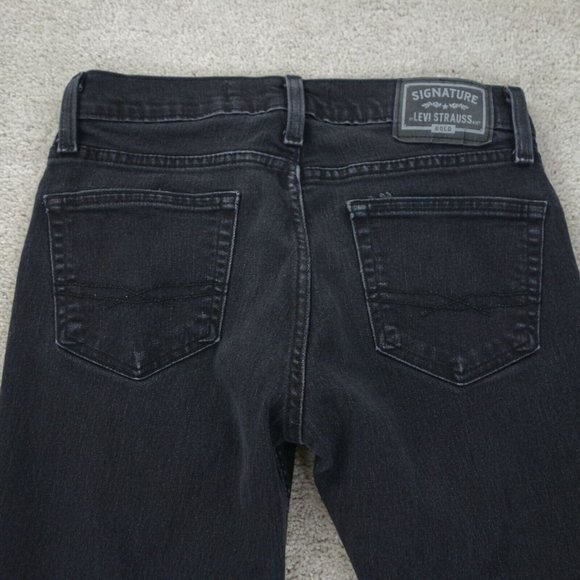 Levis Signature Gold Jeans Womens 29x30 Black Mid Rise Stretch Slim Denim - Picture 10 of 11